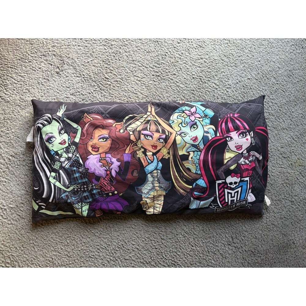 Monster High 2014 RARE FULL SIZE BODY PILLOW 36x18.5 Lagoona•Cleo•Clawdeen•